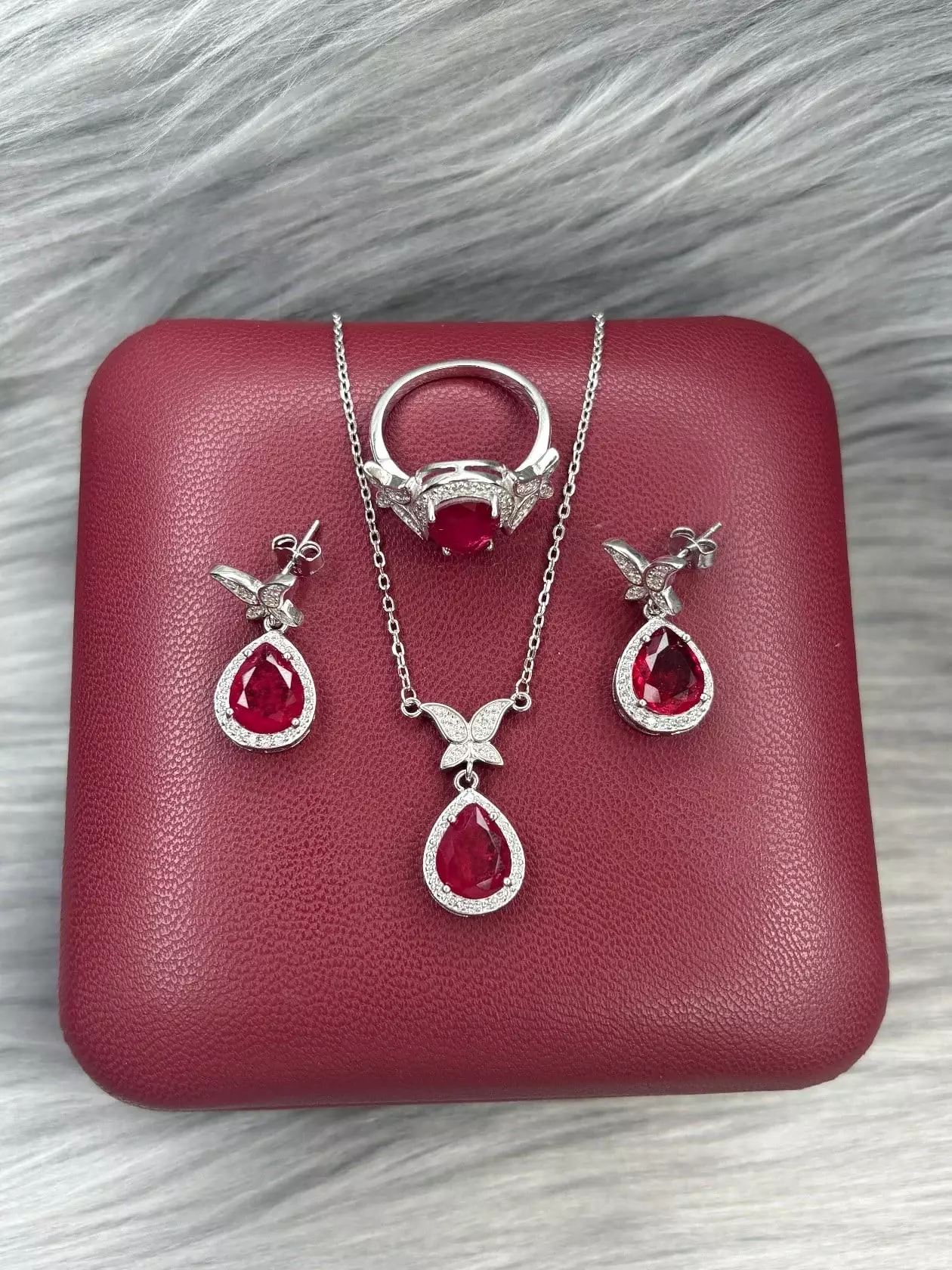 Gümüş dəst 925 əyar zirkon qaşlı, 13gr, GB_CD9557