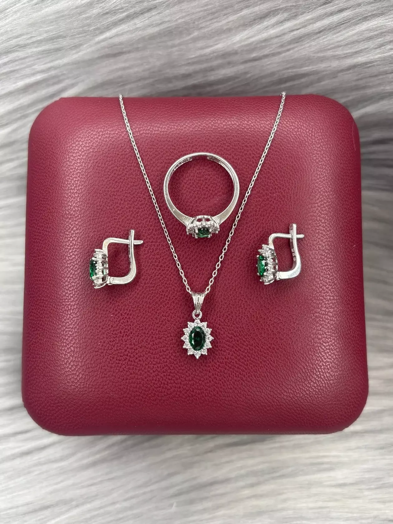 Gümüş dəst 925 əyar zirkon qaşlı, 6gr, GB_CD9567