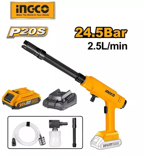 INGCO Akumulyatorlu maşın yuyan 24.5bar 20V, CPWLI20282