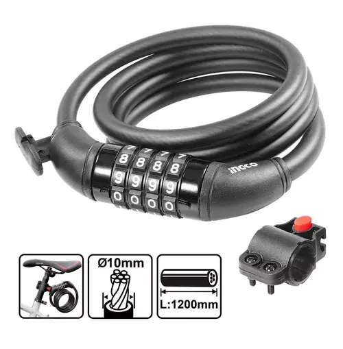 INGCO Tros qıfıl 10x1200mm 4 şifrəli, DBK21012