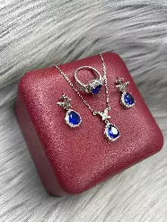 Gümüş dəst 925 əyar zirkon qaşlı, 12.94gr, GB_CD9554