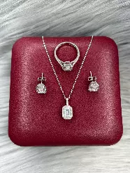 Gümüş dəst 925 əyar zirkon qaşlı, 7gr, GB_CD9575