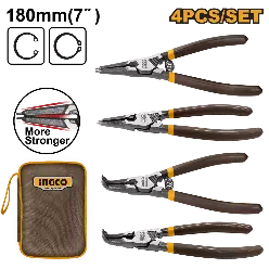 INGCO Sirklip Kəlbətin Dəsti Industrial, 4 əd, 180mm (7"), HCCPS26180