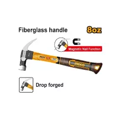 INGCO Çəkic Dırmıqlı Maqnitli, 220q (8oz), Fiberglas Sap, HCH81008
