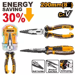 INGCO Uzunburun Kəlbətin Yüksək Ötürücülüklü Cr-V, 8" / 200mm, HHLNP28200